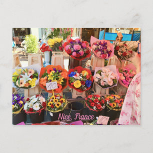 Nice, Frankrike - blomstermarknaden - Marche aux F Vykort