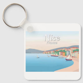 Nice Frankrike Fransk Riviera Pastel Travel Nyckelring