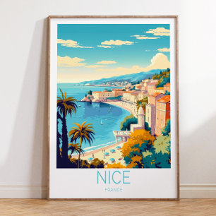 Nice Frankrike Fransk Riviera Travel Poster Nice C