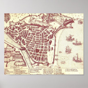 Nice Frankrike Karta Poster