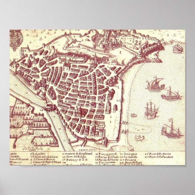 Nice Frankrike Karta Poster (Framsidan)