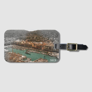 Nice Frankrike Port Lympia Panorama View Bagagebricka