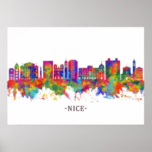 Nice Frankrike Skyline Poster