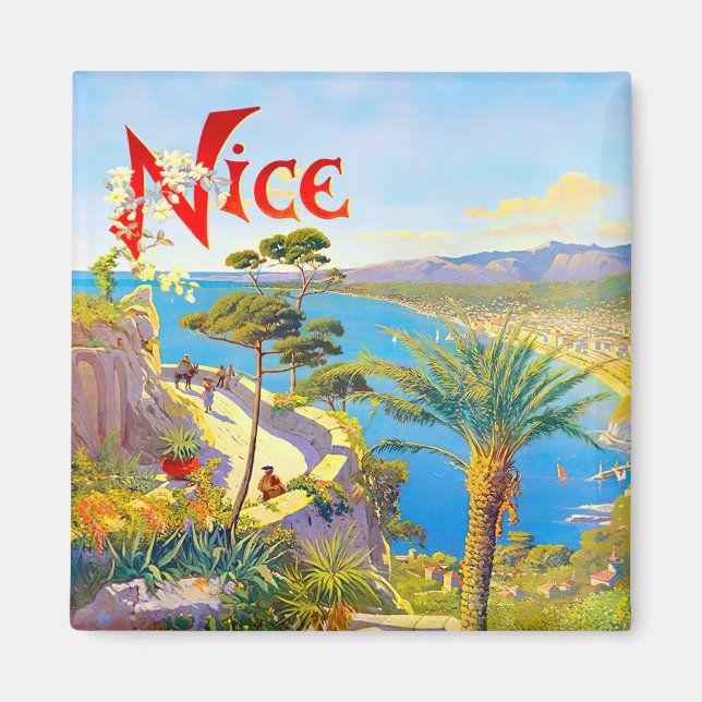 Nice Frankrike vintage resor Magnet (Framsidan)
