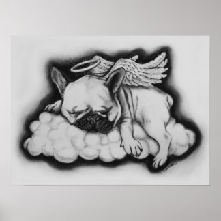 "Nice" - Fransk Bulldog Angel Teckning Poster