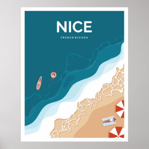 Nice Fransk Riviera Beach Poster