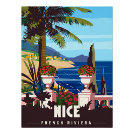 Nice French Riviera Retro Poster Perfect Poster