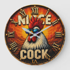 Nice Funny Rooster Rustic Farmhouse Chicken Stor Klocka