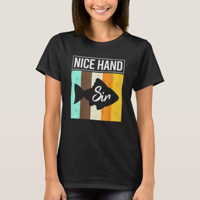 Nice Hand Herr Poker Fish Spelare Texas Holdem Pla T Shirt (Framsida)