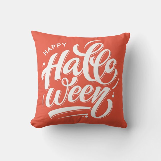 Nice Happy halloween Typografi Kudde (Framsida)