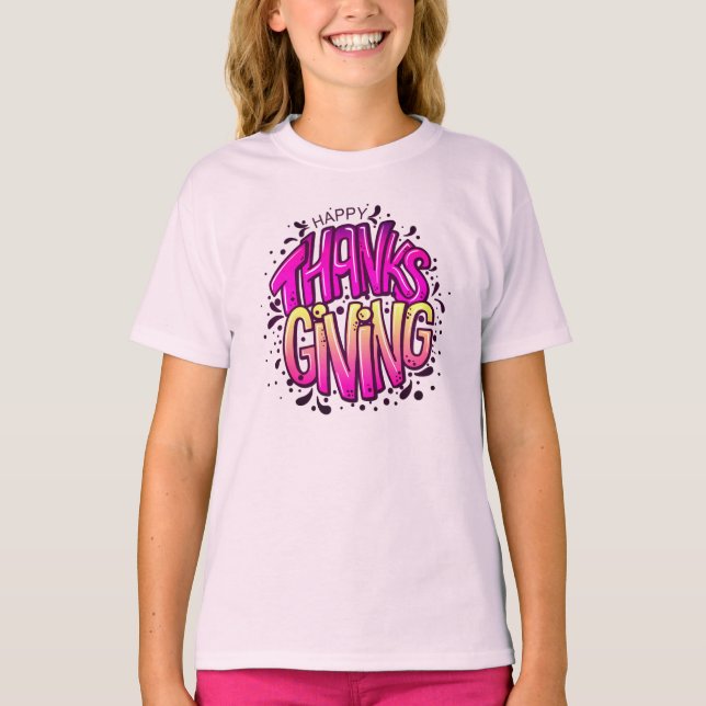 Nice Happy thanksgiving Typografi T Shirt (Framsida)