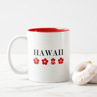 Nice Hawaii Red Flower Icons Light-Färg Två-Tonad Mugg