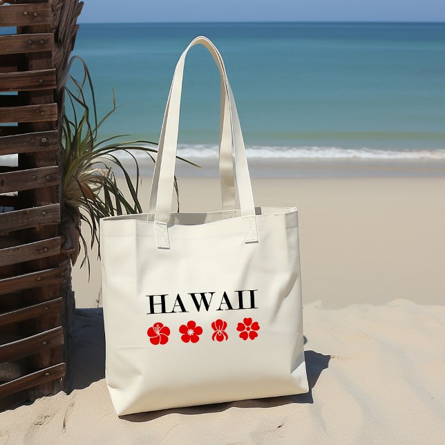 Nice Hawaii Red Flower Icons Light-Färg Tygkasse (Skapare uppladdad)