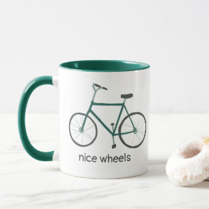 NICE HJUL Cute Grönt Bicycle ANPASSNINGSBAR Mugg