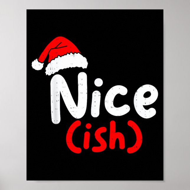 Nice (ish) Naughty Angel Funny Christmas List Fami Poster (Framsidan)