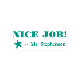"NICE JOBB!" Bekräftelse Rubber Frimärke Självfärgande Stämpel