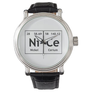 NiCe Kemie Periodic Bord Ord Inslag Symbol Armbandsur