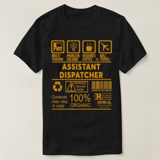 NICE-KONSTRUKTION FÖR ASSISTANT DISPATCHER T SHIRT (Design framsida)