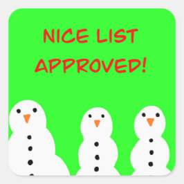 Nice list approved stickers! fyrkantigt klistermärke