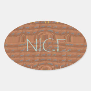 Nice Lycklig Kenya Red Zebra Hakuna Matata motif D Ovalt Klistermärke