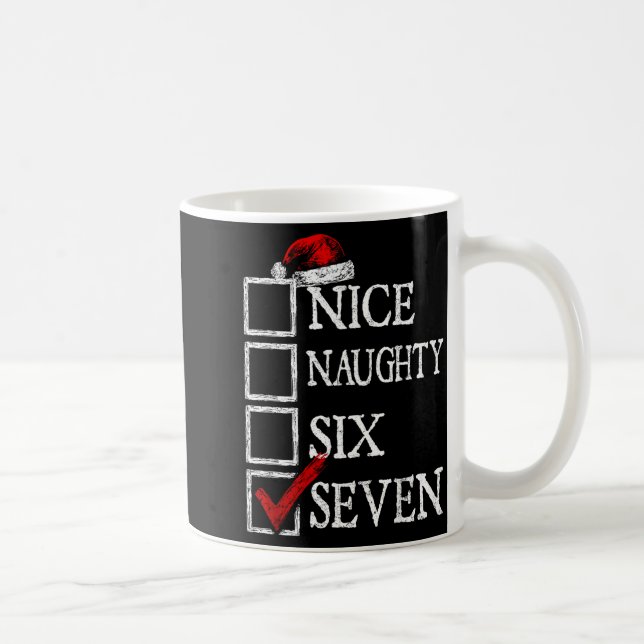 Nice Naughty 67 Christmas Funny Meme Six Seven  Kaffemugg (Höger)