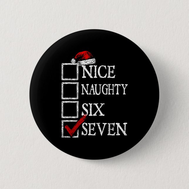 Nice Naughty 67 Christmas Funny Meme Six Seven  Knapp (Framsida)