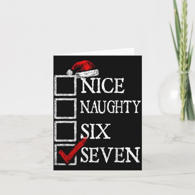 Nice Naughty 67 Christmas Funny Meme Six Seven  Kort (Framsida)