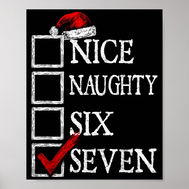 Nice Naughty 67 Christmas Funny Meme Six Seven  Poster (Framsidan)