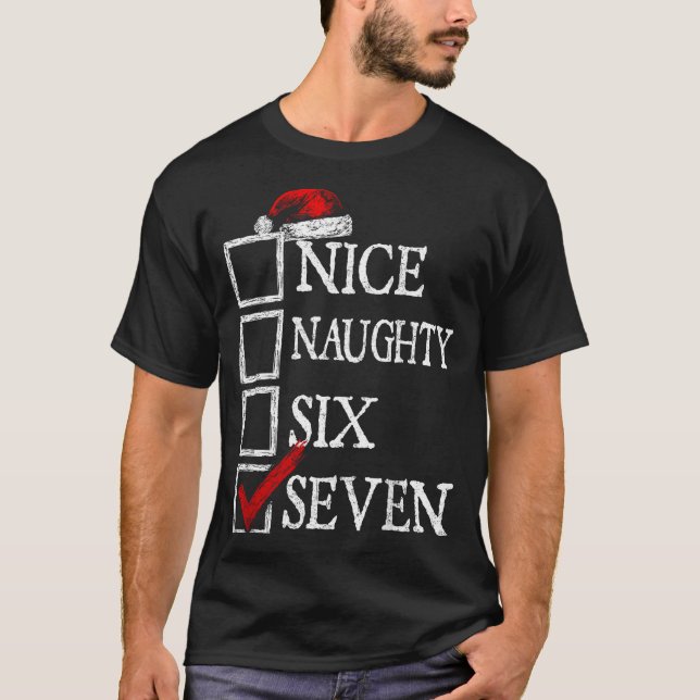 Nice Naughty 67 Christmas Funny Meme Six Seven  T Shirt (Framsida)