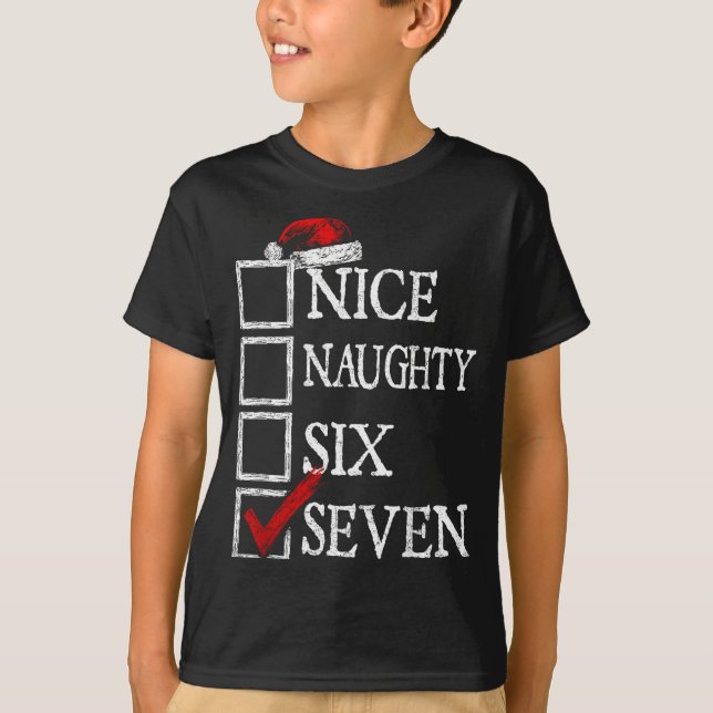 Nice Naughty 67 Christmas Funny Meme Six Seven  T Shirt (Framsida)