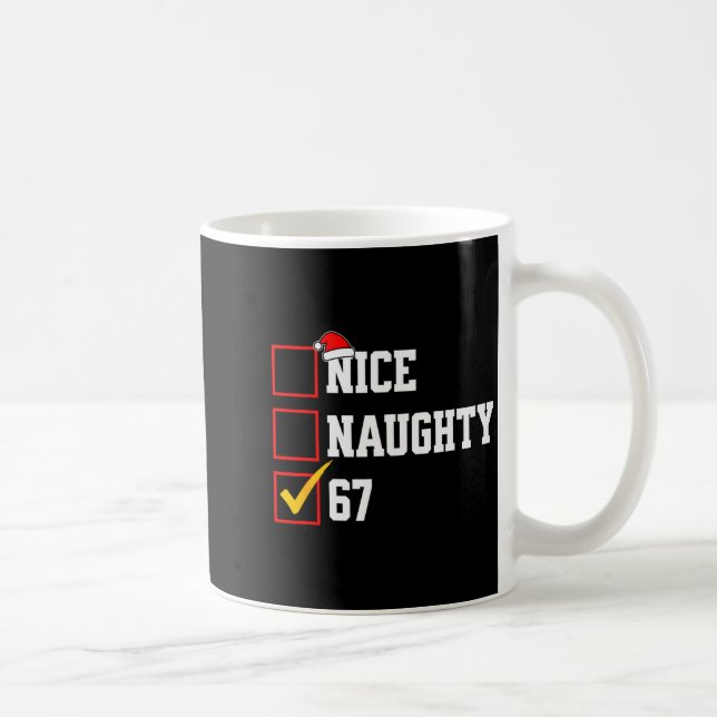 Nice Naughty 67 Christmas Six Seven Xmas Costume M Kaffemugg (Höger)