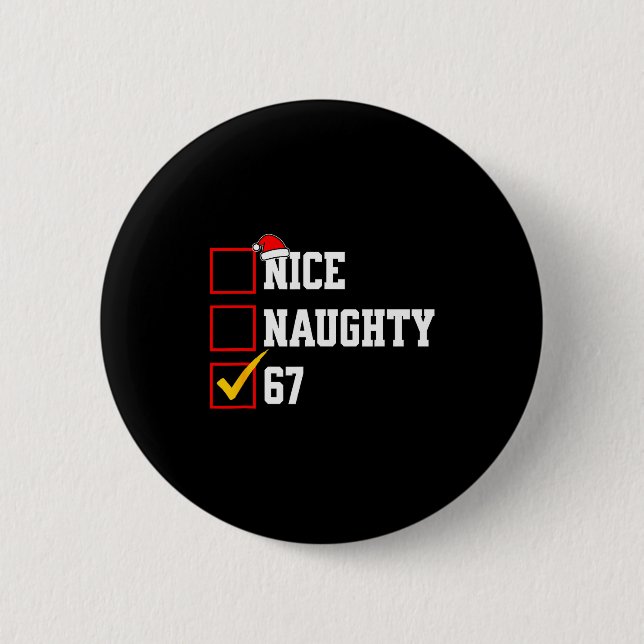 Nice Naughty 67 Christmas Six Seven Xmas Costume M Knapp (Framsida)