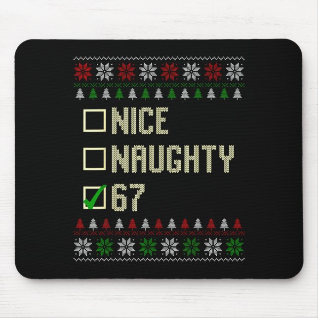 Nice Naughty 67 Funny Ugly Sweater Slang Brainrot  Musmatta (Framsidan)