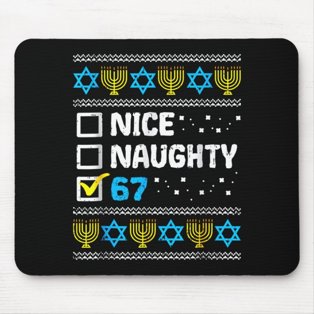 Nice Naughty 67 Six Seven Ugly Hanukkah Sweater Ch Musmatta (Framsidan)