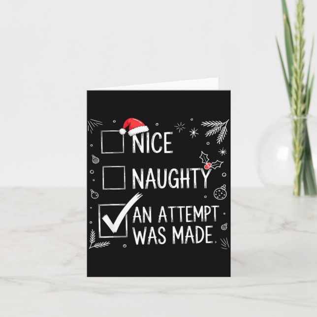 Nice Naughty An Attempt Was Made Christmas List  Kort (Framsida)