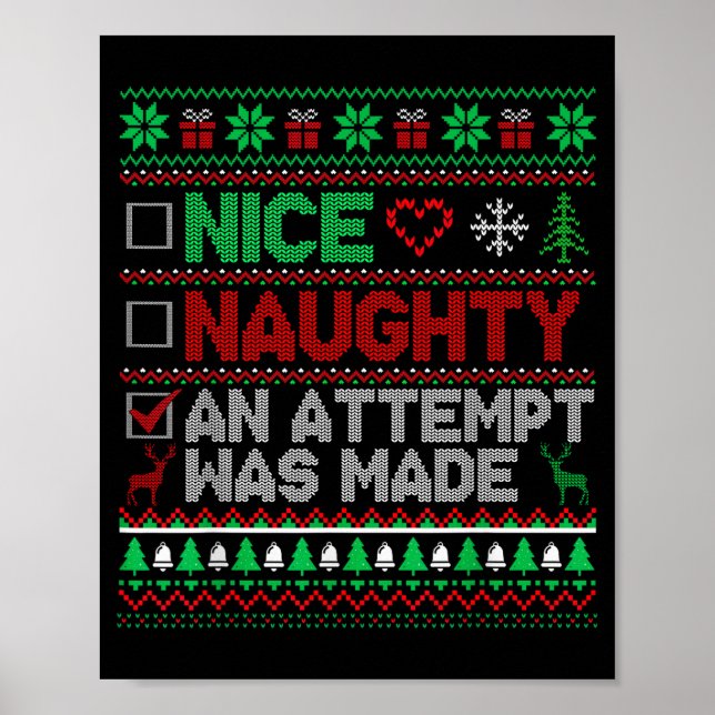 Nice Naughty An Attempt Was Made Christmas List Sa Poster (Framsidan)