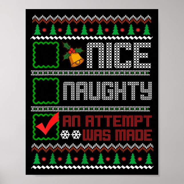 Nice Naughty An Attempt Was Made Christmas List Sa Poster (Framsidan)