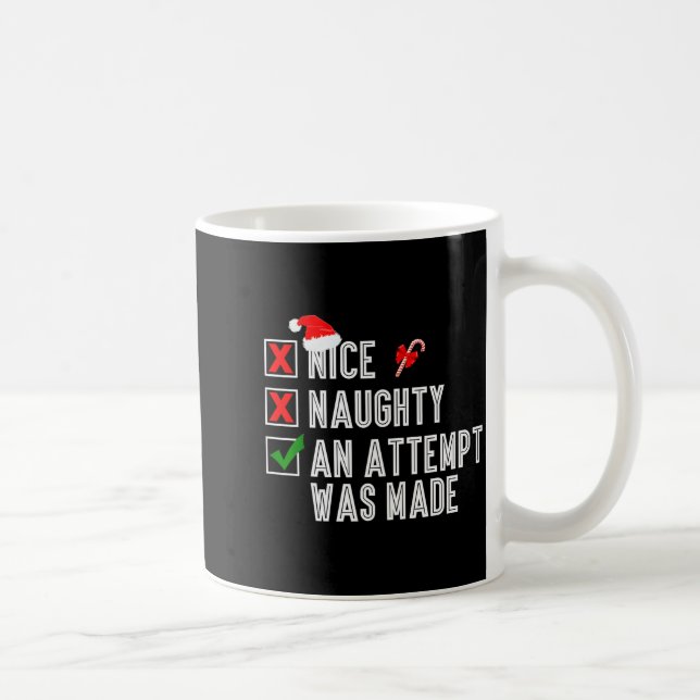 Nice Naughty An Attempt Was Made Merry Christmas S Kaffemugg (Höger)