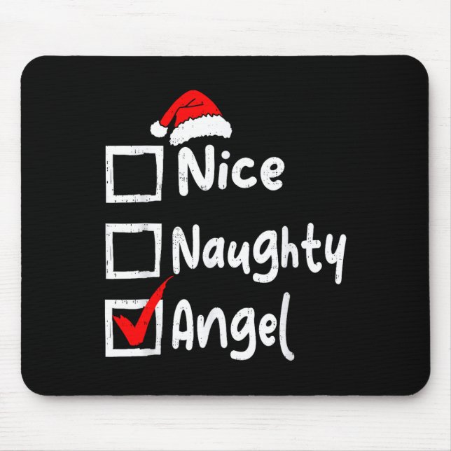 Nice Naughty Angel Funny Christmas List Family Mat Musmatta (Framsidan)