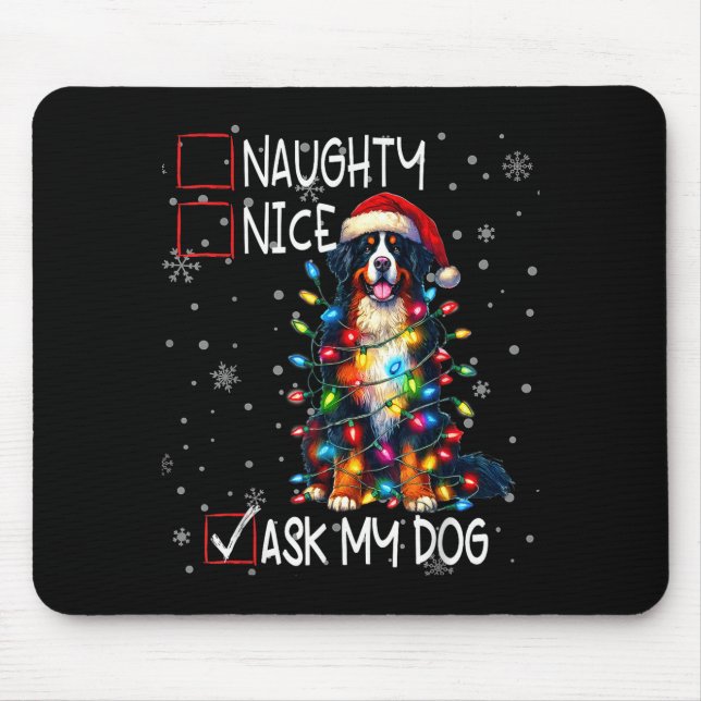 Nice Naughty Ask My Dog Christmas List Xmas  Musmatta (Framsidan)