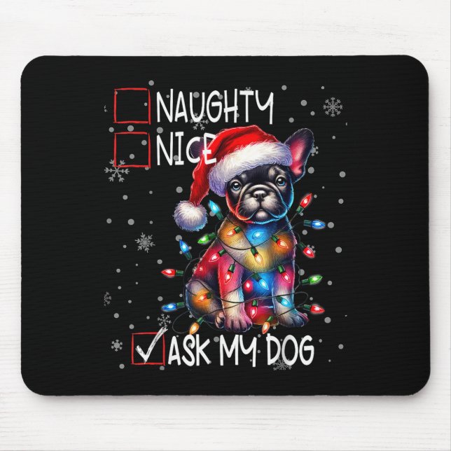 Nice Naughty Ask My Dog Christmas List Xmas  Musmatta (Framsidan)