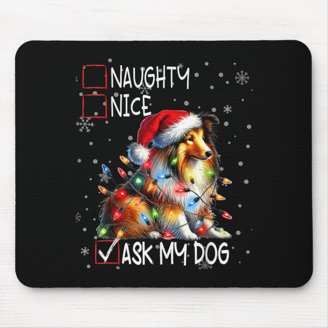 Nice Naughty Ask My Dog Christmas List Xmas  Musmatta (Framsidan)