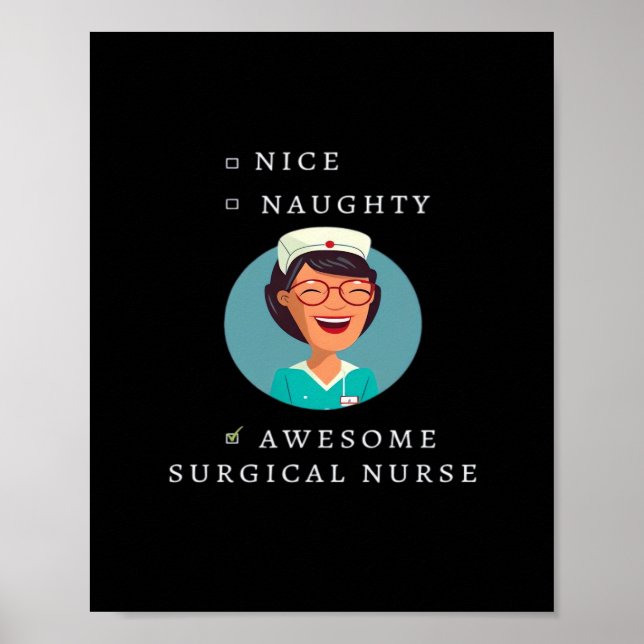 Nice Naughty Awesome Surgical Nurse  Poster (Framsidan)