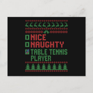 Nice Naughty Bord Tennis Player Funny jul Vykort