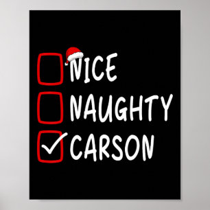 Nice Naughty Carson Personlig Namn jul Ch Poster