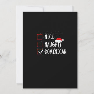Nice Naughty Dominican Christmas List  Julkort
