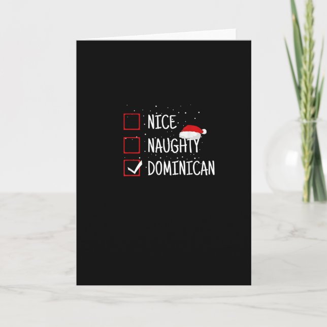 Nice Naughty Dominican Christmas List  Kort (Framsida)