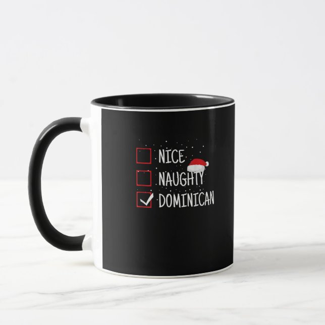 Nice Naughty Dominican Christmas List  Mugg (Vänster)