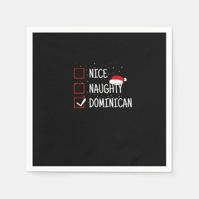 Nice Naughty Dominican Christmas List   Pappersservett (Framsidan)