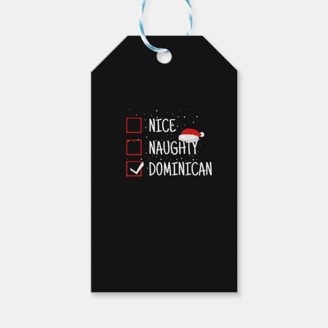 Nice Naughty Dominican Christmas List  Presentetikett (Framsidan)